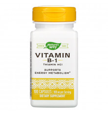 Nature's Way, Витамин B1, 100 мг тиамин HCl, 100 капсул