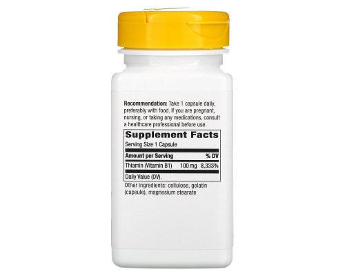Nature's Way, Витамин B1, 100 мг тиамин HCl, 100 капсул