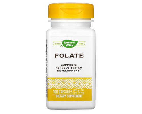 Nature's Way, Folic Acid, 800 mcg, 100 Capsules Nature's Way, Folic Acid, 800 mcg, 100 Capsules
