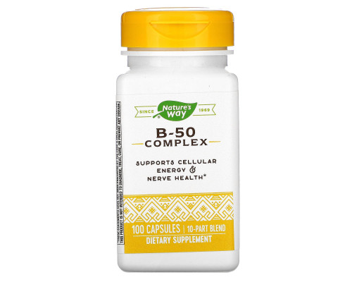 Nature's Way, Комплекс B-50 (B-50 Complex), 100 капсул Nature's Way, Комплекс B-50 (B-50 Complex), 100 капсул