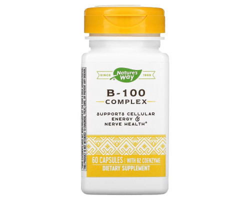Nature's Way, Комплекс B-100 с коэнзимом B2, 60 капсул