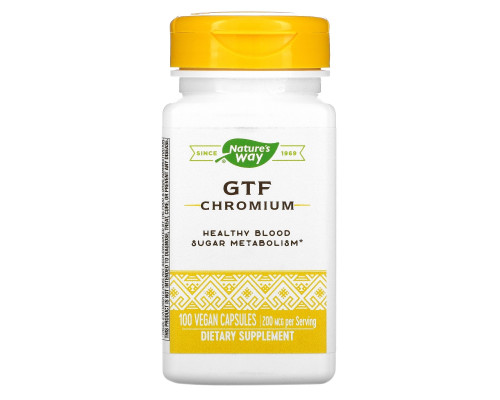 Nature's Way, Хром GTF, 100 вегетарианских капсул Nature's Way, Хром GTF, 100 вегетарианских капсул