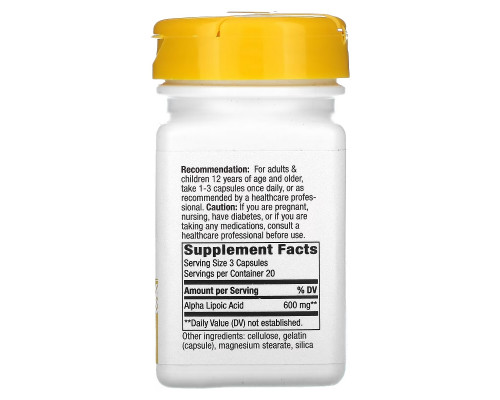 Nature's Way, Alpha Lipoic Acid, 600 mg, 60 Capsules Nature's Way, Alpha Lipoic Acid, 600 mg, 60 Capsules