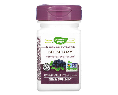 Nature's Way, Bilberry Standardized, 60 Veg Capsules Nature's Way, Bilberry Standardized, 60 Veg Capsules