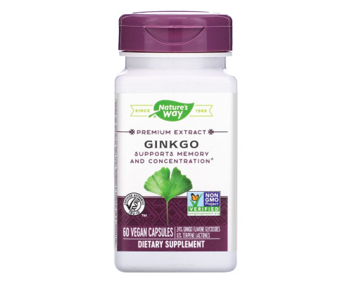 Nature's Way, Ginkgo, Standardized, 60 Veg. Capsules Nature's Way, Ginkgo, Standardized, 60 Veg. Capsules