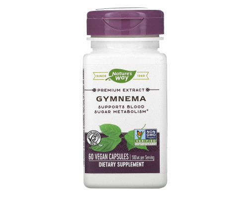 Nature's Way, Gymnema, Standardized, 500 mg, 60 Veg. Capsules Nature's Way, Gymnema, Standardized, 500 mg, 60 Veg. Capsules
