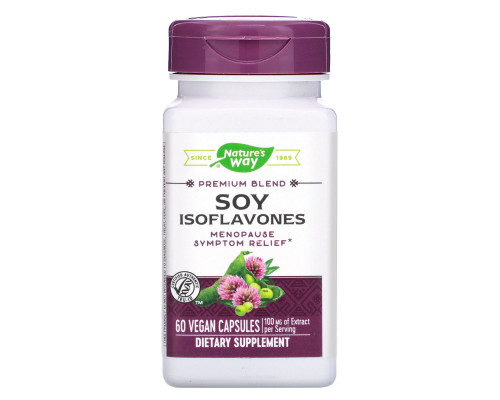 Nature's Way, Изофлавоны сои, стандартизированные, 60 растительных капсул Nature's Way, Изофлавоны сои, стандартизированные, 60 растительных капсул