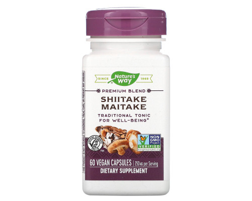 Nature's Way, Shiitake Maitake, 250 mg, 60 Vegetarian Capsules Nature's Way, Shiitake Maitake, 250 mg, 60 Vegetarian Capsules