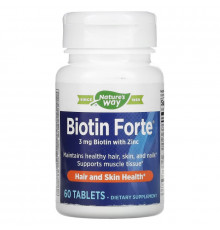 Enzymatic Therapy Biotin Forte 3 мг с цинком 60 таблеток