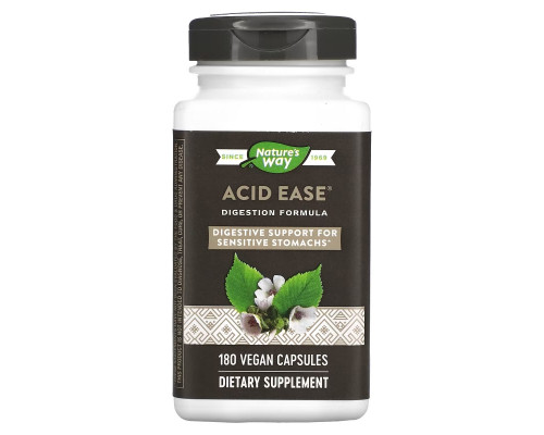 Enzymatic Therapy Acid Ease Формула для пищеварения 180вегетарианских капсул Enzymatic Therapy Acid Ease Формула для пищеварения 180вегетарианских капсул
