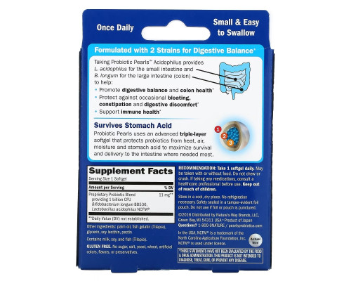 Nature's Way, Probiotic Pearls Acidophilus, 1 Billion, 30 Softgels Nature's Way, Probiotic Pearls Acidophilus, 1 Billion, 30 Softgels
