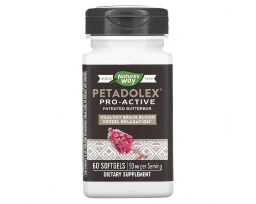 Растительные экстракты и настойки Nature's Way, PETADOLEX, Pro-Active, белокопытник для здоровья вен, 50 мг , 60 капсул Растительные экстракты и настойки Nature's Way, PETADOLEX, Pro-Active, белокопытник для здоровья вен, 50 мг , 60 капсул