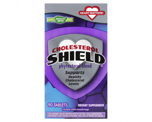 Для сердца и сосудов Nature's Way, Cholesterol Shield, 90 таблеток Для сердца и сосудов Nature's Way, Cholesterol Shield, 90 таблеток