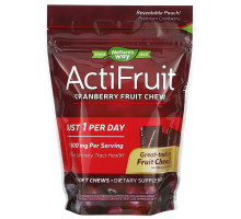 Enzymatic Therapy ActiFruit, Пищевая добавка на основе клюквы в жевательных капсулах, для Здоровья Мочевыводящих Путей, 20 жевательных конфет