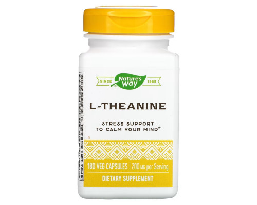 Enzymatic Therapy, L-теанин, 180 вегетарианских капсул Enzymatic Therapy, L-теанин, 180 вегетарианских капсул