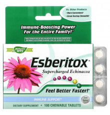 Enzymatic Therapy, Esberitox усиленная эхинацея для иммунитета, 100 жевательных таблеток