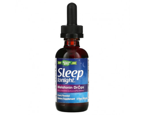 БАДы Nature's Way, Sleep Tonight, мелатониновые капли с L-теанином и травами, вишня, 59 мл (2 жидк. Унции) БАДы Nature's Way, Sleep Tonight, мелатониновые капли с L-теанином и травами, вишня, 59 мл (2 жидк. Унции)