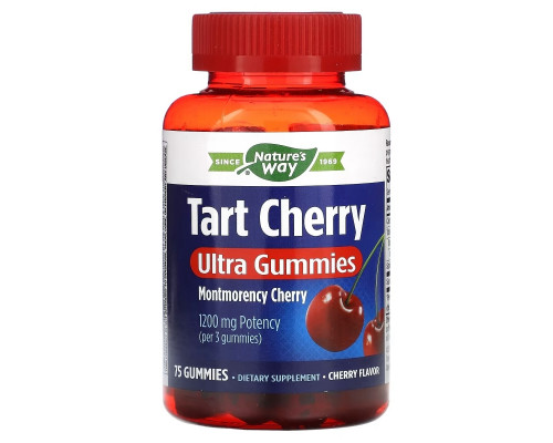 Nature's Way, Tart Cherry, Ultra Gummies, Cherry, 400 mg, 75 Gummies Nature's Way, Tart Cherry, Ultra Gummies, Cherry, 400 mg, 75 Gummies