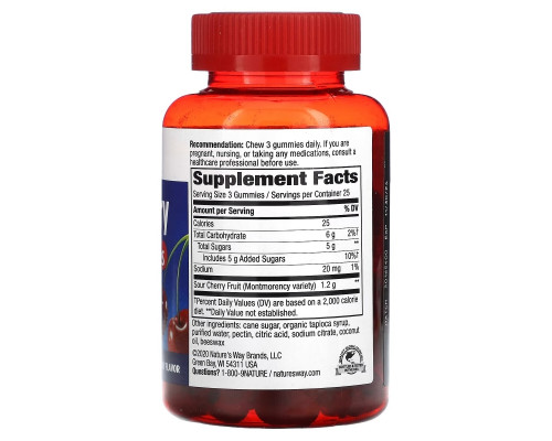 Nature's Way, Tart Cherry, Ultra Gummies, Cherry, 400 mg, 75 Gummies Nature's Way, Tart Cherry, Ultra Gummies, Cherry, 400 mg, 75 Gummies