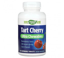 Фрукты и ягоды Nature's Way, Tart Cherry, Ultra Chewable, вишня, 400 мг, 90 жевательных таблеток