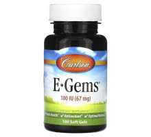Витамин Е Carlson, E-Gems, 67 мг (100 МЕ), 100 мягких таблеток