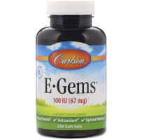 Carlson Labs, E-Gems, 100 МЕ (67 мг), 250 мягких таблеток