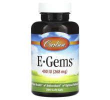 Витамин Е Carlson, E Gems, 400 МЕ (268 мг), 200 мягких таблеток