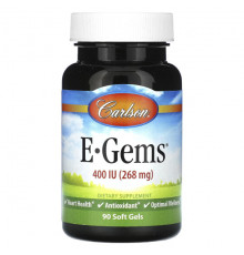 Витамин Е Carlson, E-Gems, 268 мг (400 МЕ), 90 мягких таблеток