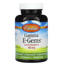 Витамин Е Carlson, Gamma E-Gems, 465 мг, 120 мягких таблеток