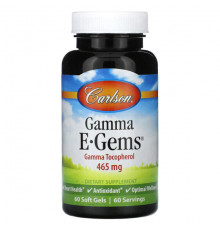 Витамин Е Carlson, Gamma E-Gems, 465 мг, 60 мягких таблеток