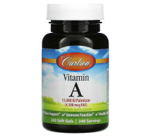 Carlson, Vitamin A, 4,500 mcg RAE (15,000 IU), 240 Soft Gels