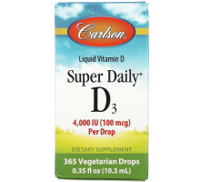 Carlson, Super Daily D3, 100 mcg (4,000 IU), 0.35 fl oz (10.3 ml)