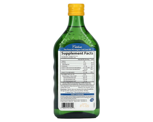 Carlson Labs, Жир печени дикой норвежской трески, со вкусом лимона, 16,9 жидких унций (500 мл) Carlson Labs, Жир печени дикой норвежской трески, со вкусом лимона, 16,9 жидких унций (500 мл)