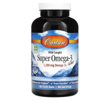 Carlson Labs, Рыбий жир из обитающей в открытом море рыбы Super Omega-3 Gems, 1200 мг, 180 мягких таблеток