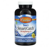 Детское здоровье Carlson, Teen's Smart Catch, натуральный лимон, 350 мг, 180 мягких таблеток