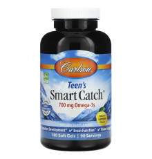 Детское здоровье Carlson, Teen's Smart Catch, натуральный лимон, 350 мг, 180 мягких таблеток