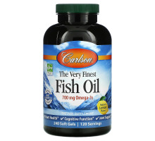Carlson Labs, Лучший рыбий жир, натуральный лимонный вкус, 240 мягких таблеток