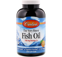 Carlson Labs, Самый лучший рыбий жир, натуральный апельсиновый вкус, 700 мг, 240 мягких таблеток