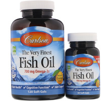 Carlson Labs, The Very Finest Fish Oil, натуральный апельсиновый вкус, 120 + 30 бесплатных мягких капсул