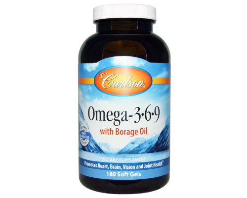 Carlson Labs Омега-3·6·9 с Маслом огурца 180 капсул Carlson Labs Омега-3·6·9 с Маслом огурца 180 капсул