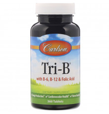 Carlson Labs, Tri-B, комплекс витамина B, 360 таблеток