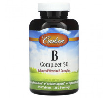 Витамины группы B Carlson, B Compleet 50, 250 таблеток