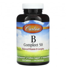 Витамины группы B Carlson, B Compleet 50, 250 таблеток