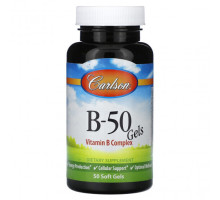 Витамины группы B Carlson, B-50, 50 мягких таблеток