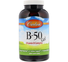Carlson Labs, B•50 Gel, комплекс витаминов группы B, 200 гелевых капсул