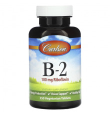Витамины группы B Carlson, B-2, 100 мг, 250 таблеток