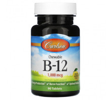 Витамины группы B Chewable Vitamin B-12, Lemon, 1,000 mcg, 90 Tablets