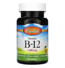 Витамины группы B Chewable Vitamin B-12, Lemon, 1,000 mcg, 90 Tablets