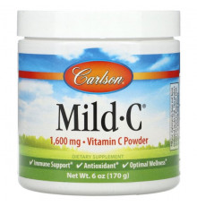 Витамин C Carlson, Mild-C, витамин C в порошке, 1600 мг, 170 г (6 унций)