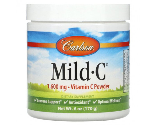 Витамин C Carlson, Mild-C, витамин C в порошке, 1600 мг, 170 г (6 унций) Витамин C Carlson, Mild-C, витамин C в порошке, 1600 мг, 170 г (6 унций)